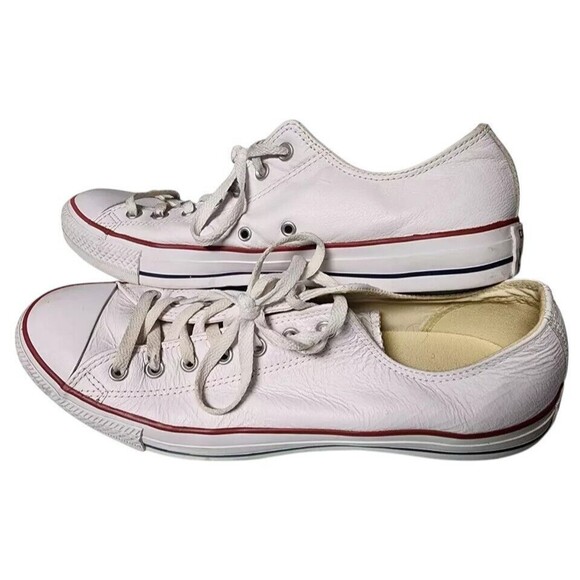 Chuck Taylor All Star Leather Ox 'White' Size M 12 W 14 Low Top Converse - Picture 5 of 8